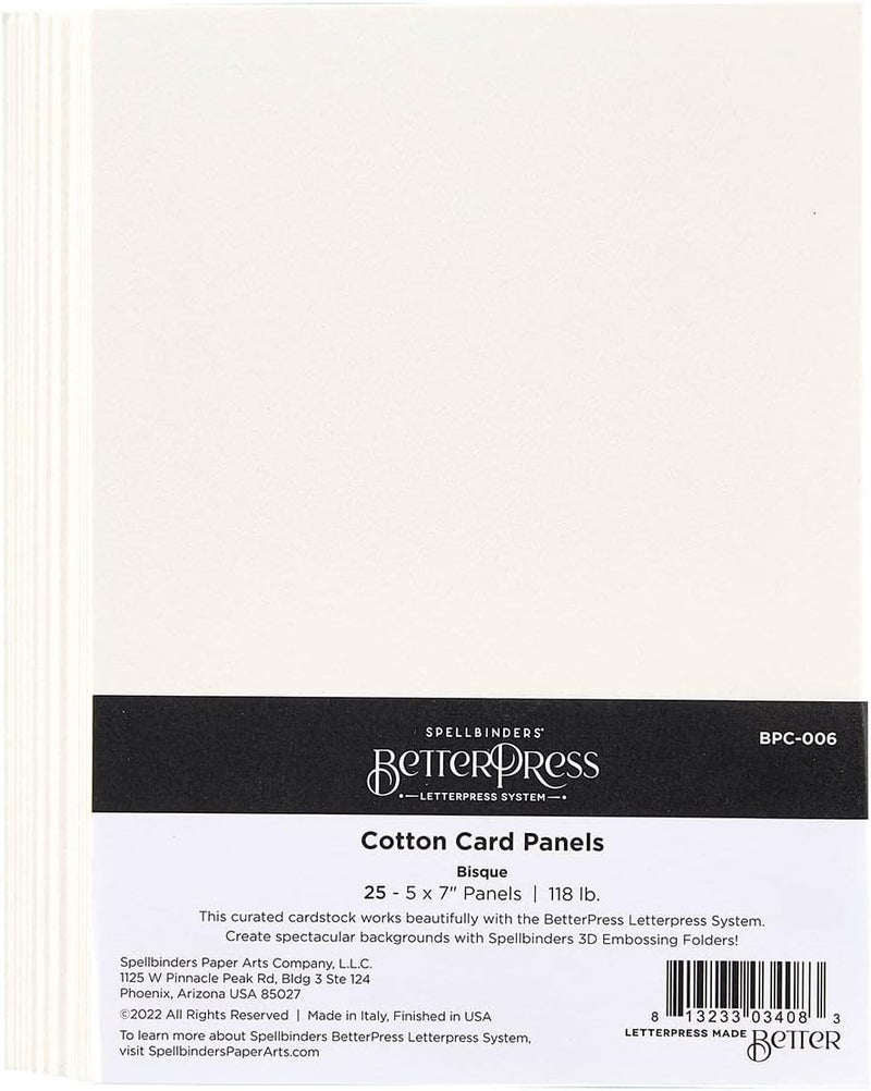 Spellbinders A7 Bisque Cotton Card Panels, White - Image 1